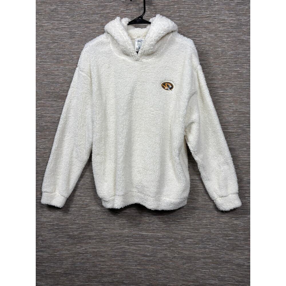 Missouri Tigers Sweatshirt Womens XL White NCAA Football Proedge Sherpa
